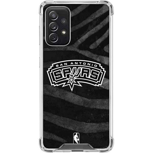 NBA San Antonio Spurs Black Animal Print Galaxy A72 5G Clear Case